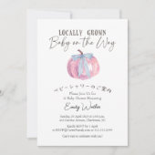 Locally Grown Baby Shower Pumpkin Pink Coquette Kaart (Voorkant)