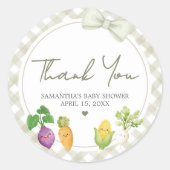 Locally Grown Baby Shower Ronde Sticker (Voorkant)