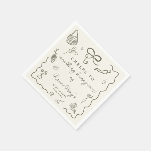 Locally Grown Baby Shower Rustic Farmer’s Market Servet (Hoek)