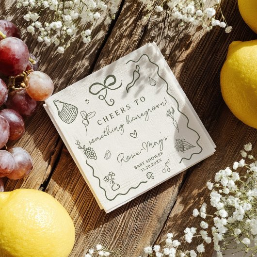 Locally Grown Baby Shower Rustic Farmer’s Market Servet