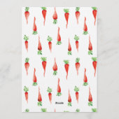 Locally Grown Baby Shower Watercolor Carrots Kaart (Achterkant)