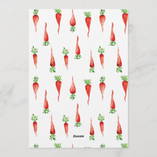 Locally Grown Baby Shower Watercolor Carrots Kaart (Achterkant)