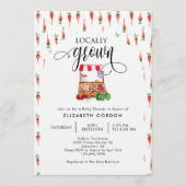 Locally Grown Baby Shower Watercolor Carrots Kaart (Voorkant)