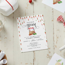 Locally Grown Baby Shower Watercolor Carrots Kaart