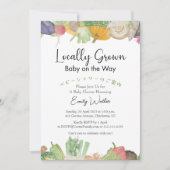 Locally Grown Baby Shower Watercolor Vegetables Kaart (Voorkant)