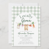 Locally Grown Clothes Line Farm Fresh Baby Shower Kaart (Voorkant)