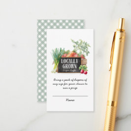 Locally Grown Diaper Raffle Tickets Baby Shower Informatiekaartje