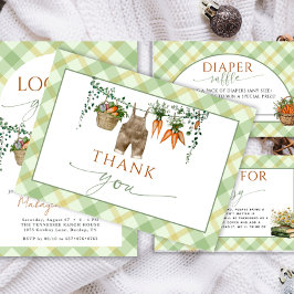 Locally Grown Farmer Market Baby Shower Thank You  Bedankkaart