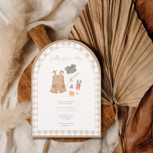 Locally grown farmer’s market baby shower kaart