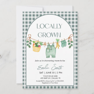 Locally Grown, Farmers Mark Baby Shower Invitation Kaart
