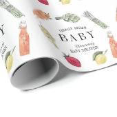 Locally Grown Farmers Market Baby Shower Cadeaupapier (Rol Hoek)