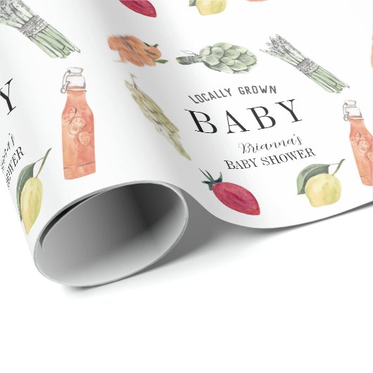 Locally Grown Farmers Market Baby Shower Cadeaupapier (Rol Hoek)