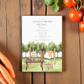locally grown  farmers market baby shower kaart