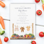locally grown  farmers market baby shower kaart