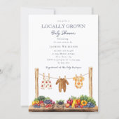 locally grown  farmers market baby shower kaart (Voorkant)