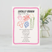 Locally Grown Farmer's Market Girl Baby Shower Kaart (Staand voorkant)