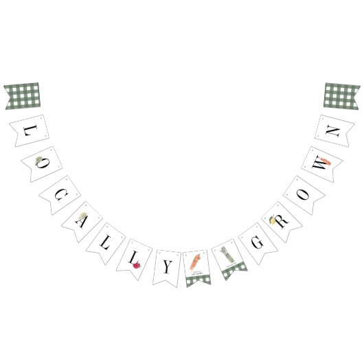 Locally Grown Farmers Market Green Baby Shower Vlaggetjes (Alle)