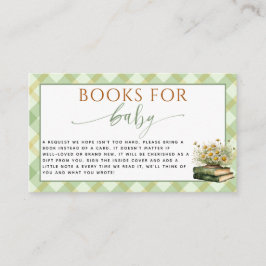 Locally Grown Farmers Rustic Books for Baby shower Informatiekaartje