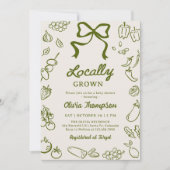 Locally Grown Hand Drawn Baby Shower Kaart (Voorkant)