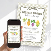 Locally Grown Little Sprout Baby Shower Kaart