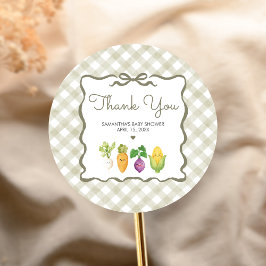 Locally Grown Little Sprout Baby Shower Ronde Sticker