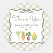 Locally Grown Little Sprout Baby Shower Ronde Sticker (Voorkant)