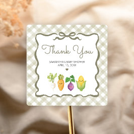 Locally Grown Little Sprout Baby Shower Vierkante Sticker