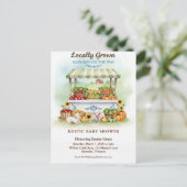 Locally Grown Market Boy Baby Shower Invitation Briefkaart (Staand voorkant)