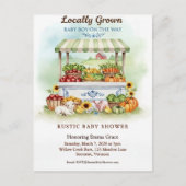 Locally Grown Market Boy Baby Shower Invitation Briefkaart (Voorkant)