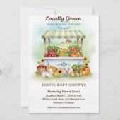 Locally Grown Market Boy Baby Shower Invitation Kaart (Voorkant)