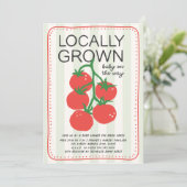 Locally Grown Market Tomato Neutral Baby Shower Kaart (Staand voorkant)