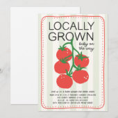 Locally Grown Market Tomato Neutral Baby Shower Kaart (Voorkant / Achterkant)