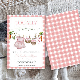 Locally Grown  Pink Farmers Baby Girl Shower  Kaart