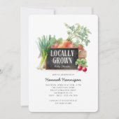 Locally Grown Rustic Farmer's Market Baby Shower Kaart (Voorkant)