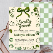 Locally Grown Rustic Hand-Drawn Baby Shower Kaart