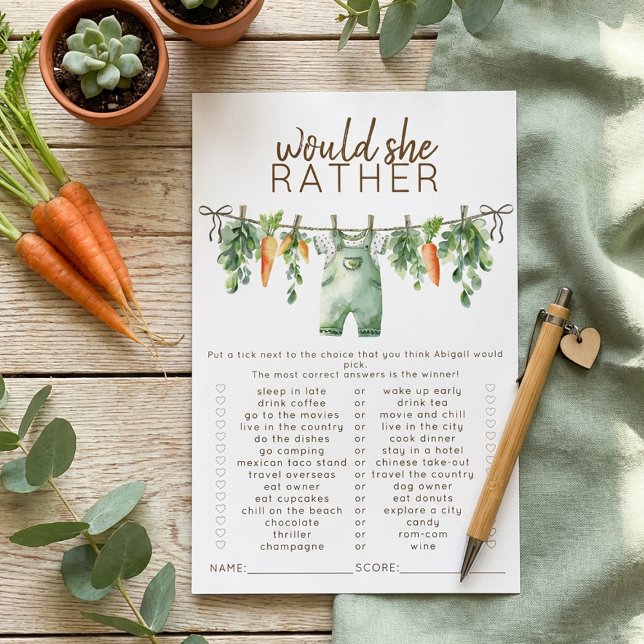 Locally Grown Would She Rather Baby Shower Game (Creator heeft geüpload)