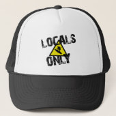 Locals only surfer gevaar sign surf trucker pet (Voorkant)