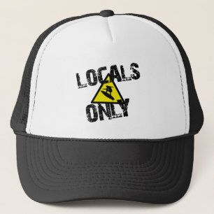 Locals only surfer gevaar sign surf trucker pet