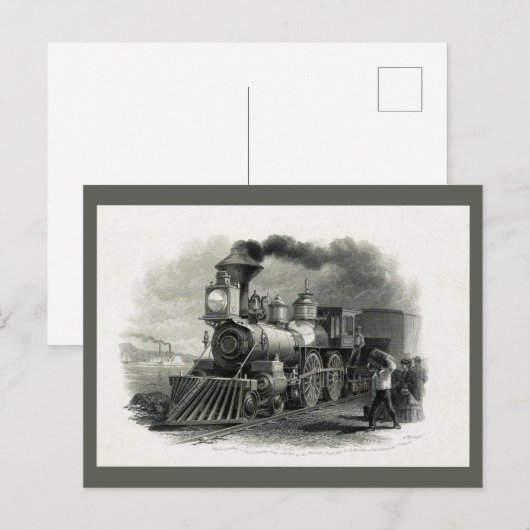  Locamotive stoomtrein Briefkaart (Voorkant / Achterkant)