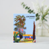 Locarno kust, palmboom, Zwitserland, Briefkaart (Staand voorkant)