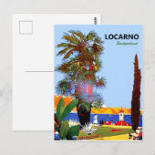 Locarno kust, palmboom, Zwitserland, Briefkaart (Voorkant / Achterkant)