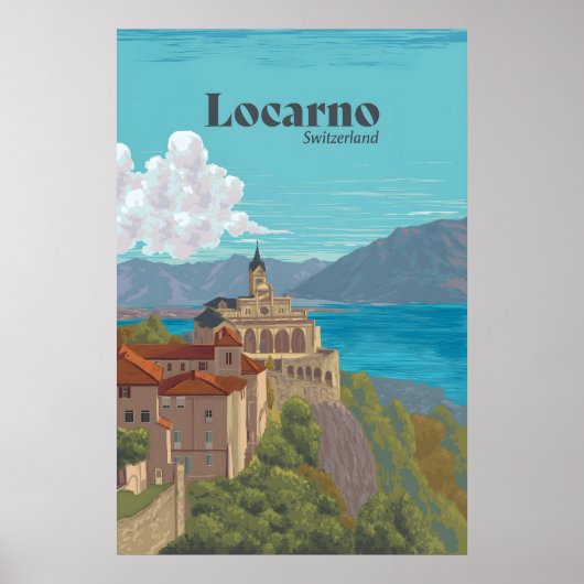Locarno Zwitserland Reisposter Poster (Voorkant)