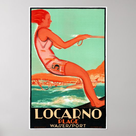 Locarno Zwitserland Vintage Poster teruggezet (Voorkant)