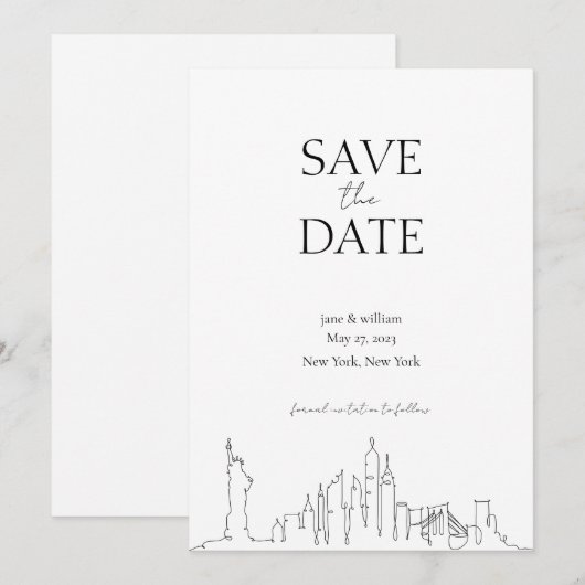Locatie Save the Date - New York City Kaart (Voorkant / Achterkant)