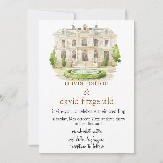 Locatie Schilderij Huwelijksuitnodiging Kaart (Voorkant)