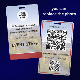 Locatie Vervangbare Foto Logo QR Conferentie Badge