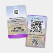 Locatie Vervangbare Foto QR Logo Conferentie Badge (Voor- en achterkant)