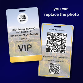 Locatie Vervangbare Foto QR Logo Conferentie Badge