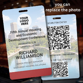 Locatie Vervangbare Foto QR Logo Conferentie Badge