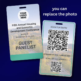 Locatie Vervangbare Foto QR Logo Conferentie Badge